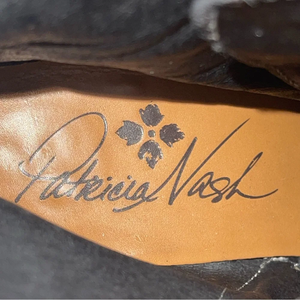Patricia Nash Black Leather Lace-Up Ankle Boots